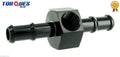 10mm Barb Push On With 1/8" NPT Side Port Gauge Adapter Take Off Black