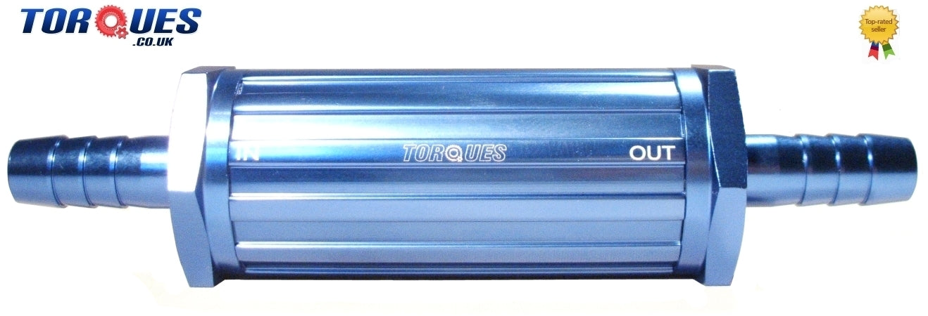 8mm 5/16" Barbed Blue Push On Aluminium Fuel Filter Walbro Facet King