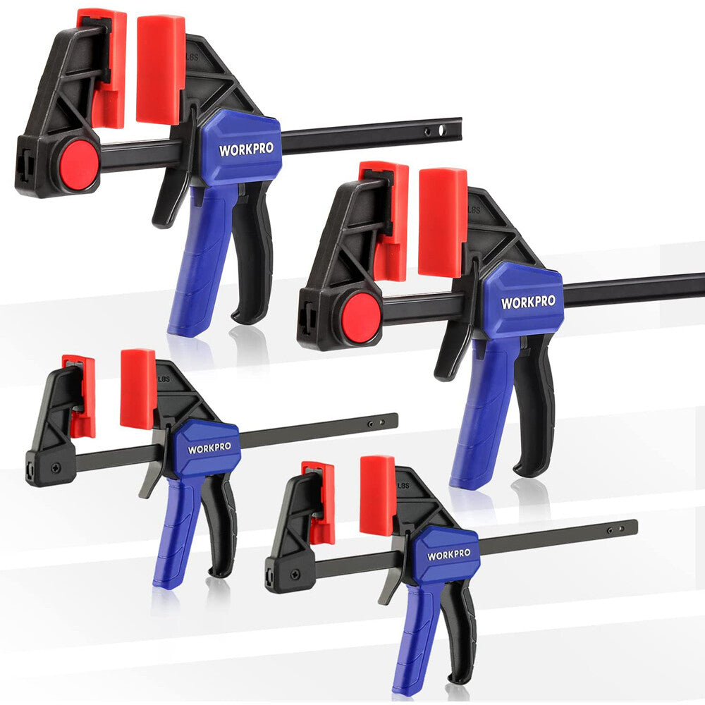 WORKPRO 4-Pack Mini Bar Clamp for Woodworking One-Handed Cla