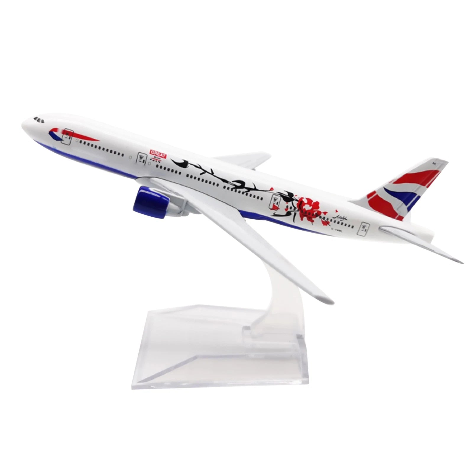 1/400 15cm High Simulation Aircraft British B777 Plum Alloy Plane