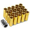 Aluminum Gold 16 Lug+4 Lock Nuts+adapter M12x1.25 20mm Od/60mm Tall