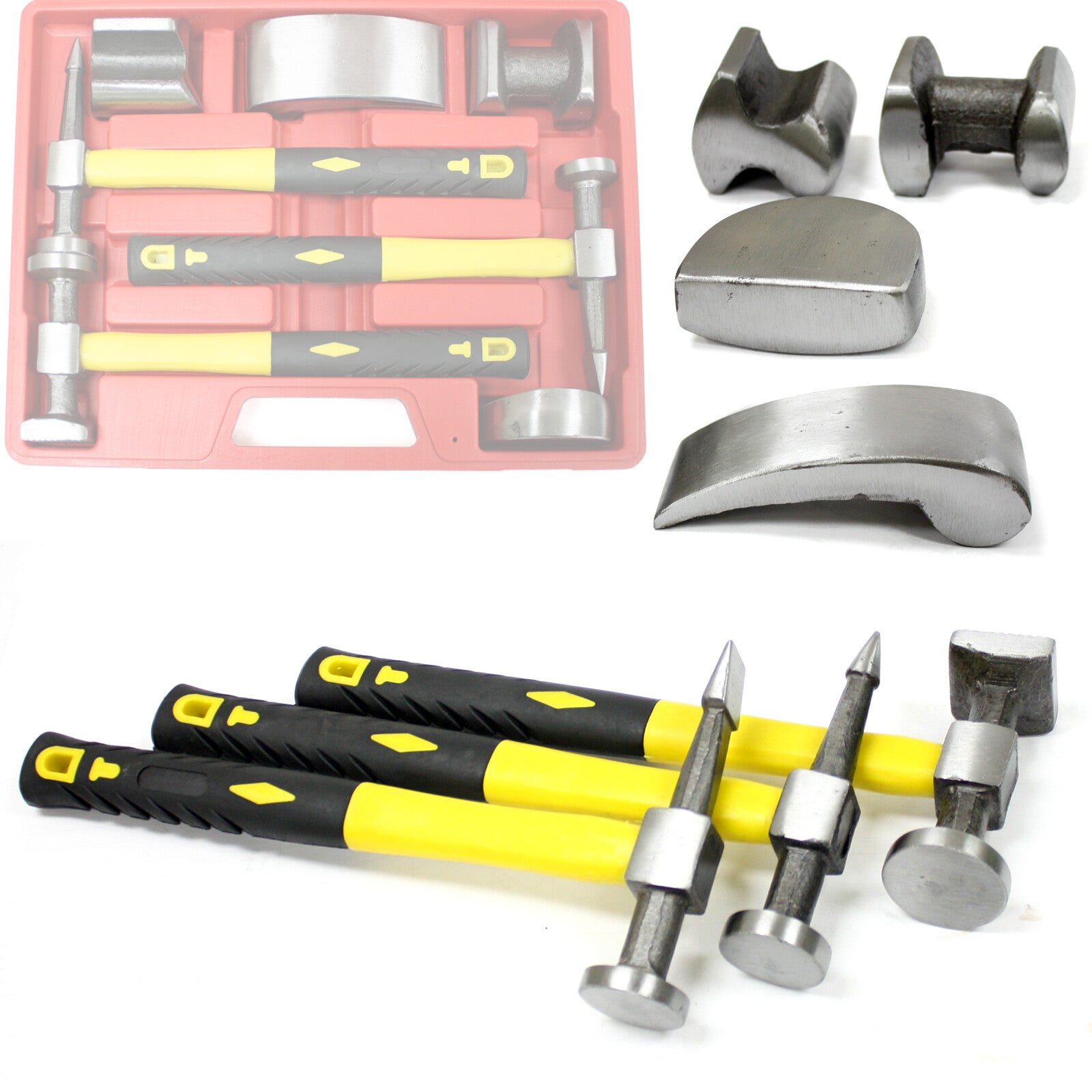7pc Heavy Duty Hammer & Dolly Set by Unbranded