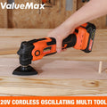 ValueMax 20V Cordless Oscillating Saw Set 3.6°Oscillation Angle 6
