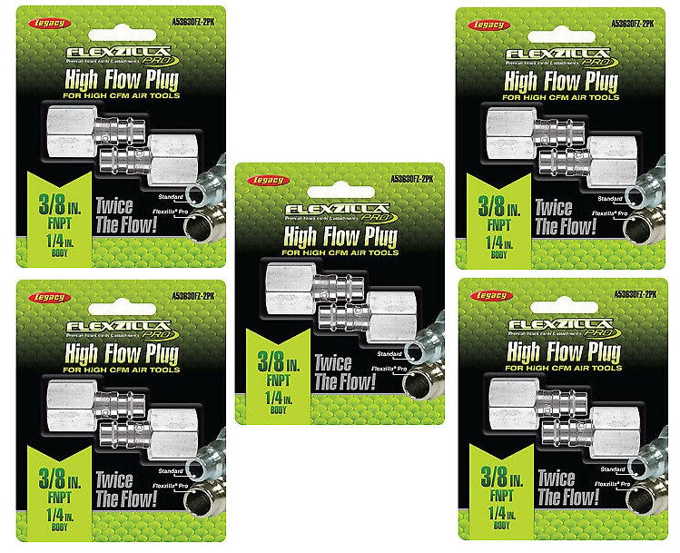 Flexzilla Pro High Flow Air Hose Fitting Plugs - 3/8" NPT by Flexzilla