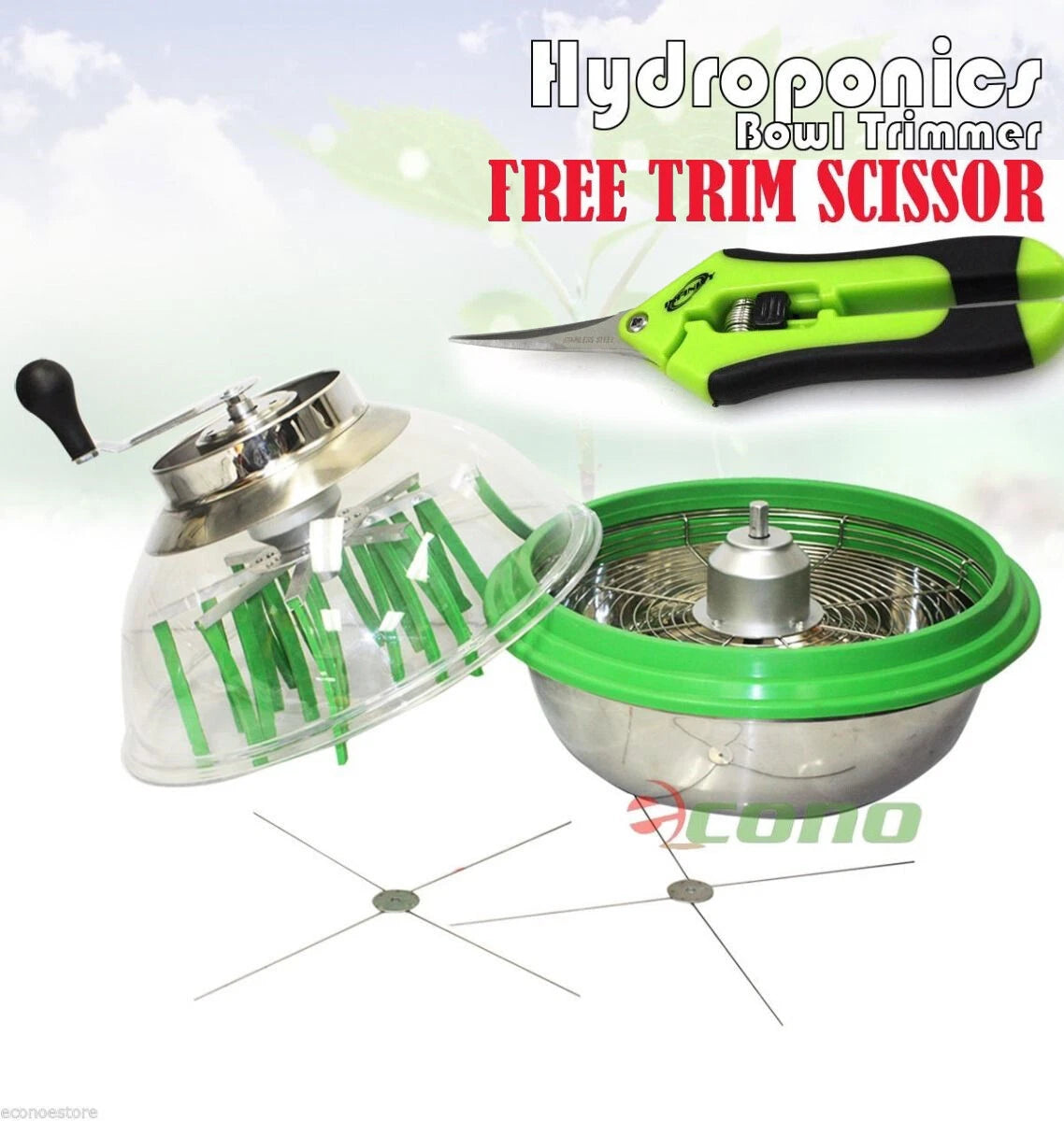 Hydroponic 16" Spin Pro & Bowl Leaf Trimmer Cutter Trimming Cutting