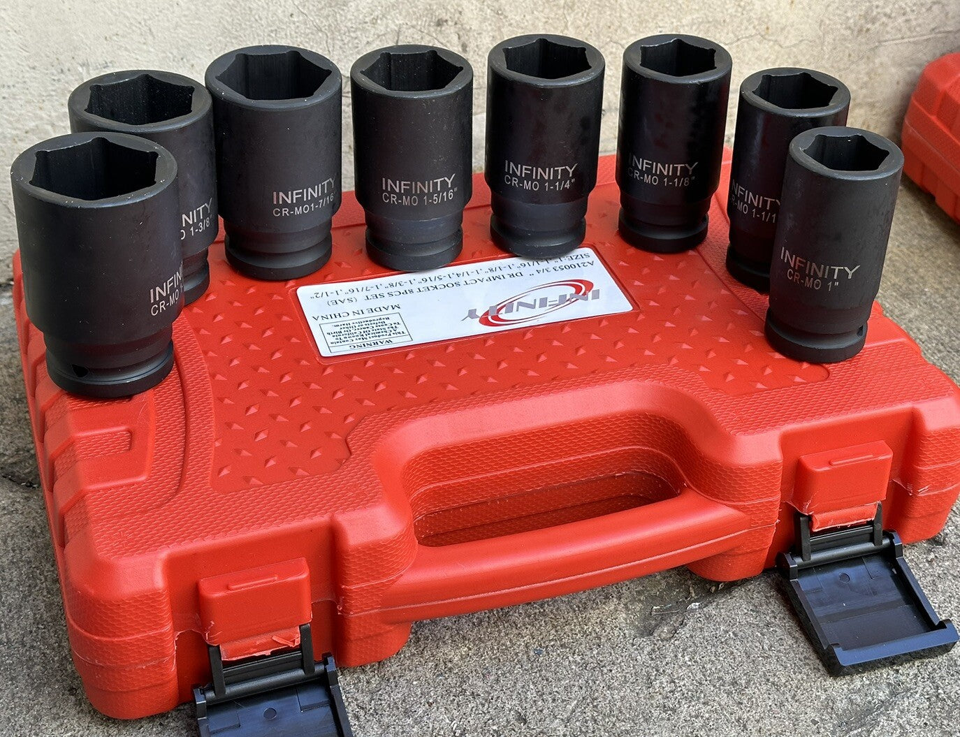 8pc SAE Deep Spindle Axle Nut Impact Socket Set 1–1-1/2"