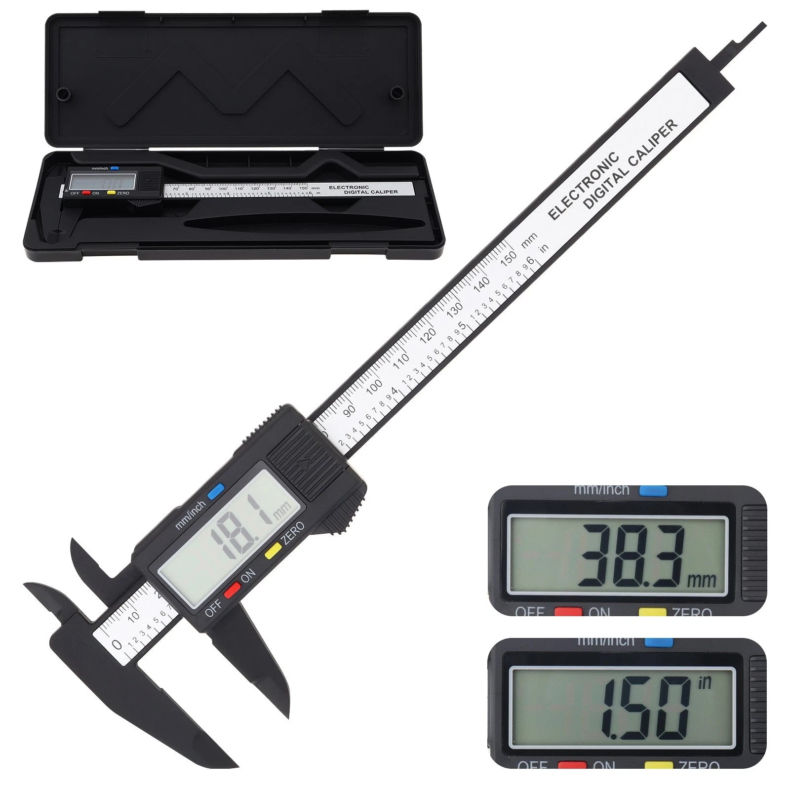 Digital Caliper,electr<wbr/>onic Digital Calipers, 0-6" /0-150mm With