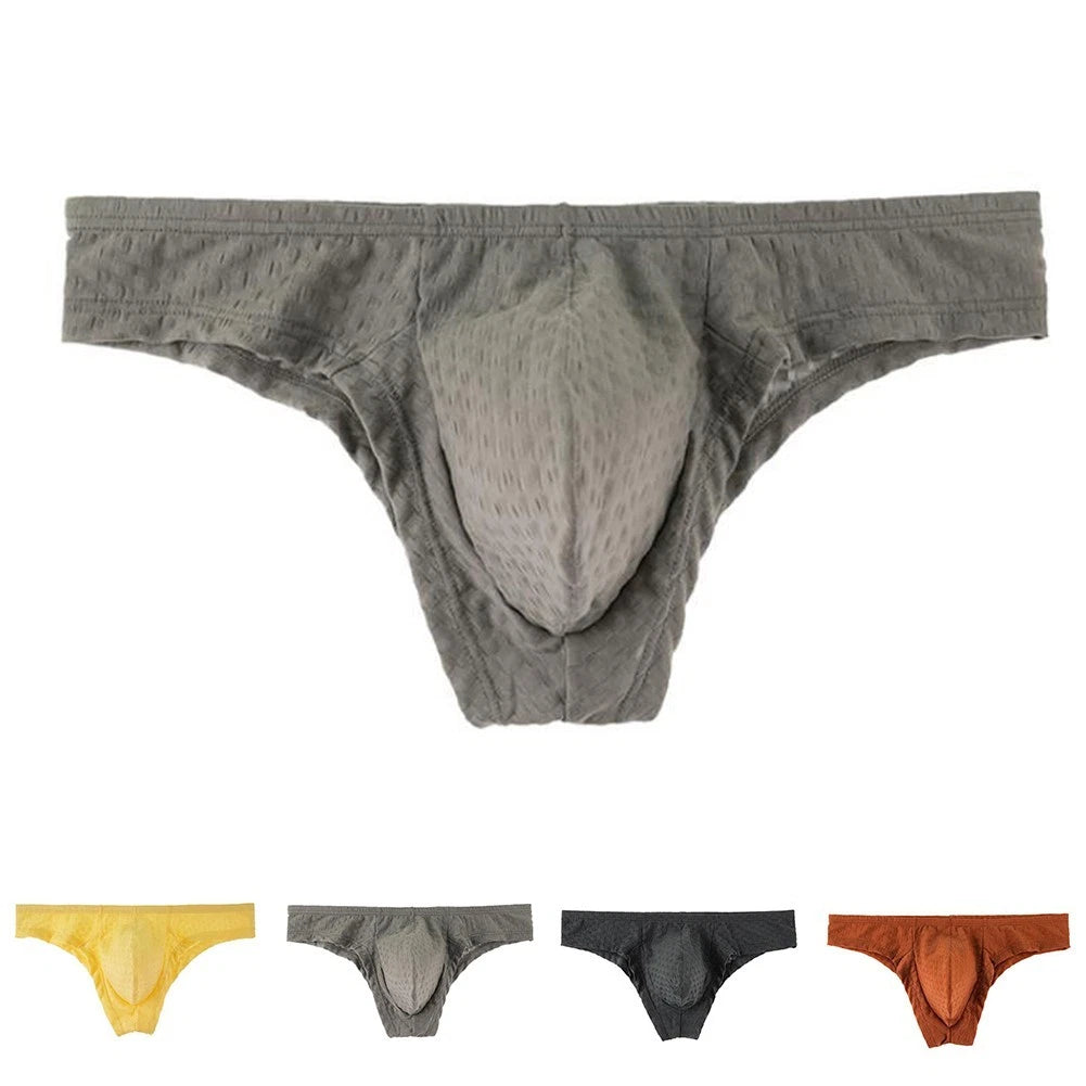 Mens Mesh Briefs Low Rise Bulge Pouch Soft Stretch Daily Wear