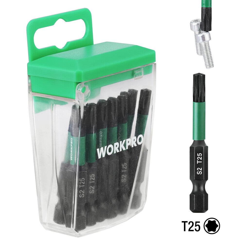WORKPRO 12PCS T25 Torx Impact Screwdriver Bit Set
