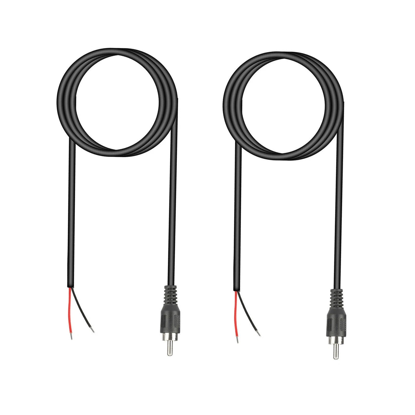 2pack 3.4ft Rca Male Plug To Bare Wire Audio Speaker Subwoofer Hdtv