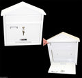 New White 20 Gauge Steel Construction Wall Mount Mail Box With 2 Keys