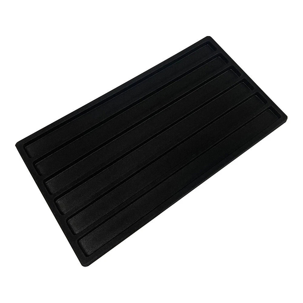 6 Compartment Black Flocked Liner Bracelet Necklaces Display Tray