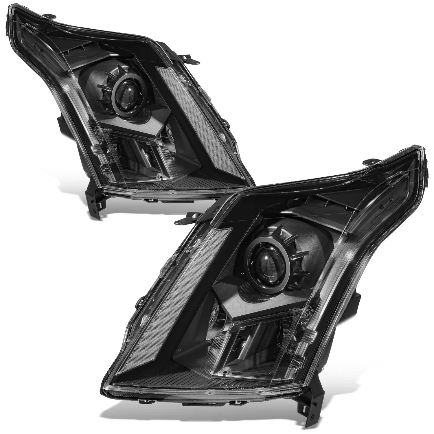 Fit 10-16 Cadillac Srx Black Housing Clear Lens | Built Supply Co