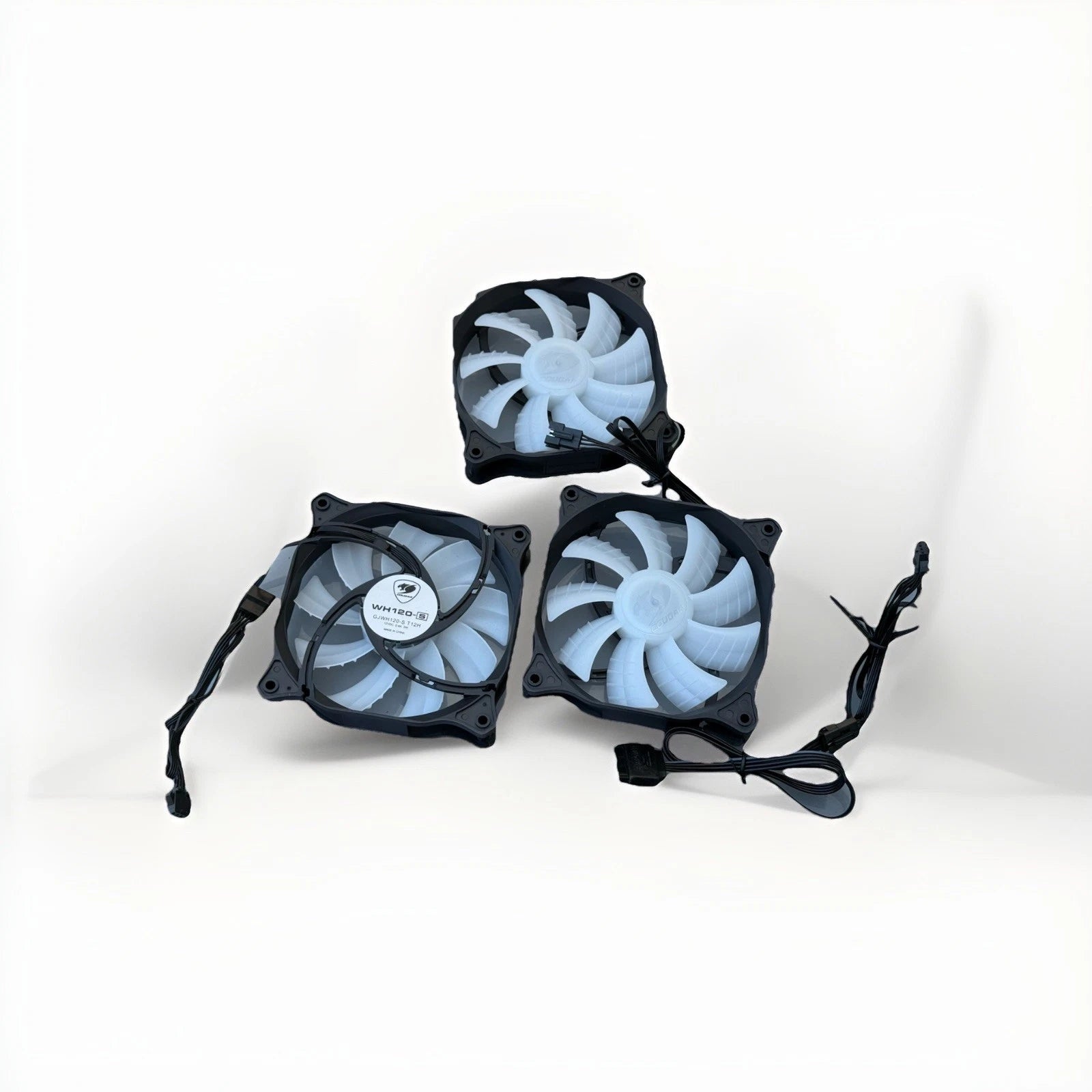 Lot 3 Cougar Wh120-s Argb Rgb Computer Case Pc Fans 4 Pin Pc Cool Fan