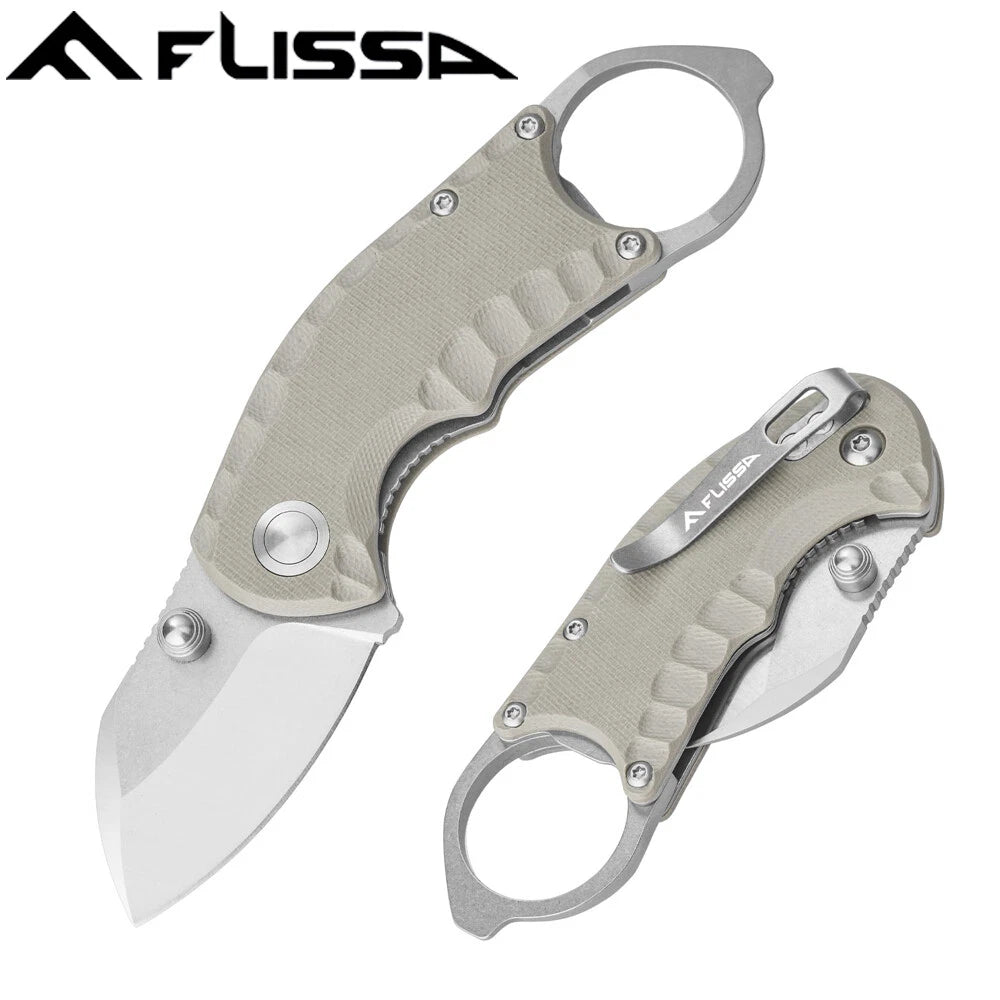 Flissa Folding Pocket Knife 4" Steel Edc Pocket Knife W/bottle Opener