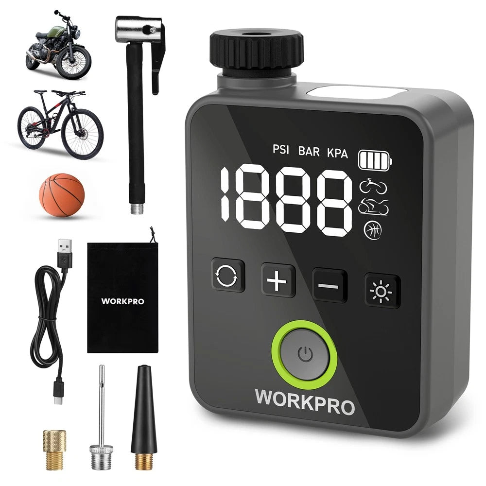 Workpro 140PSI Mini Electric Bike Pump Portable | Built Supply Co