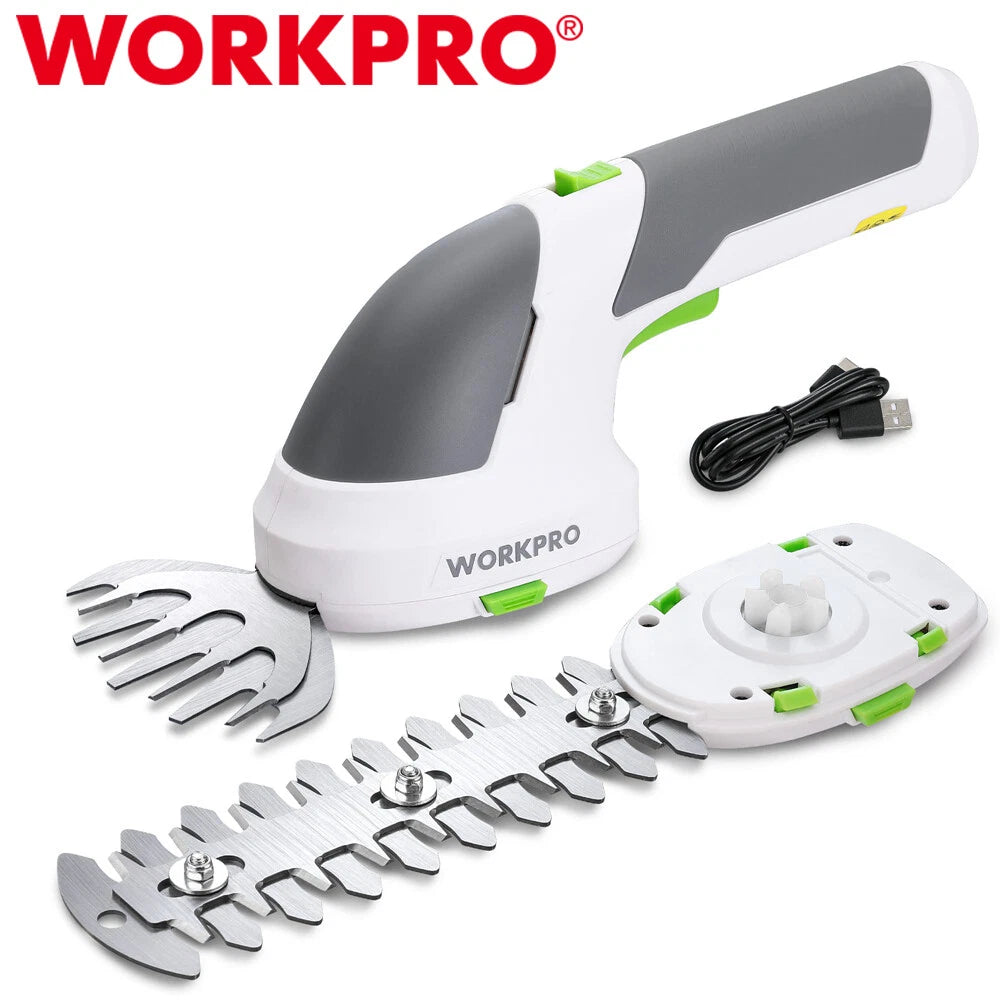 Workpro 7.2V Cordless Grass Shear Shrubbery Trimmer 2 In 1 Hedge