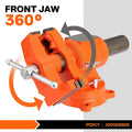 Pony Heavy Duty Bench Vise 5-in Jaw Width Opening 360-degree Swivel