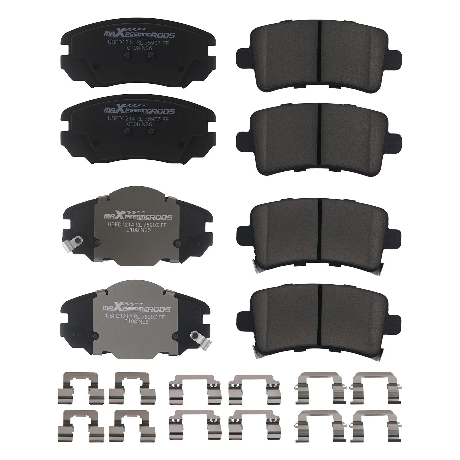 Front Rear L&amp;R Brake Pads Set for Chevrolet Impala 2014-2020/Mali<wbr/>bu 2013-2015