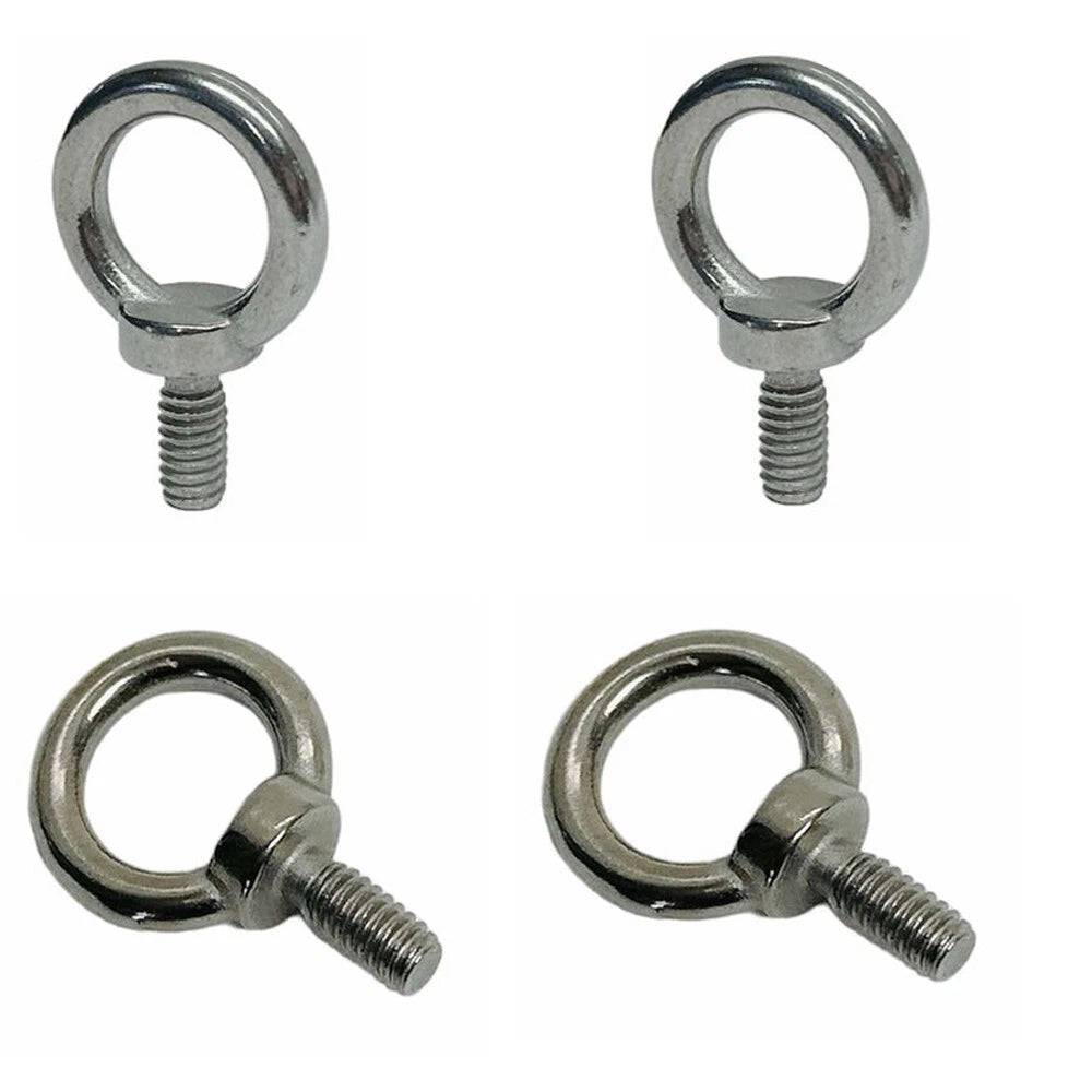Machined Stainless Steel T316 1/4" Shoulder Lifting Eye Bolt, 400 Lbs