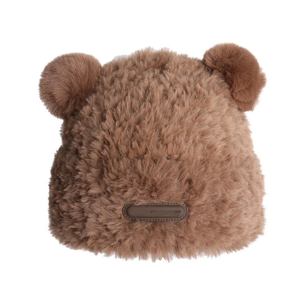 Bear Ear Beanie Fleece Lined Beanie Polyester Fleece Lined Plush