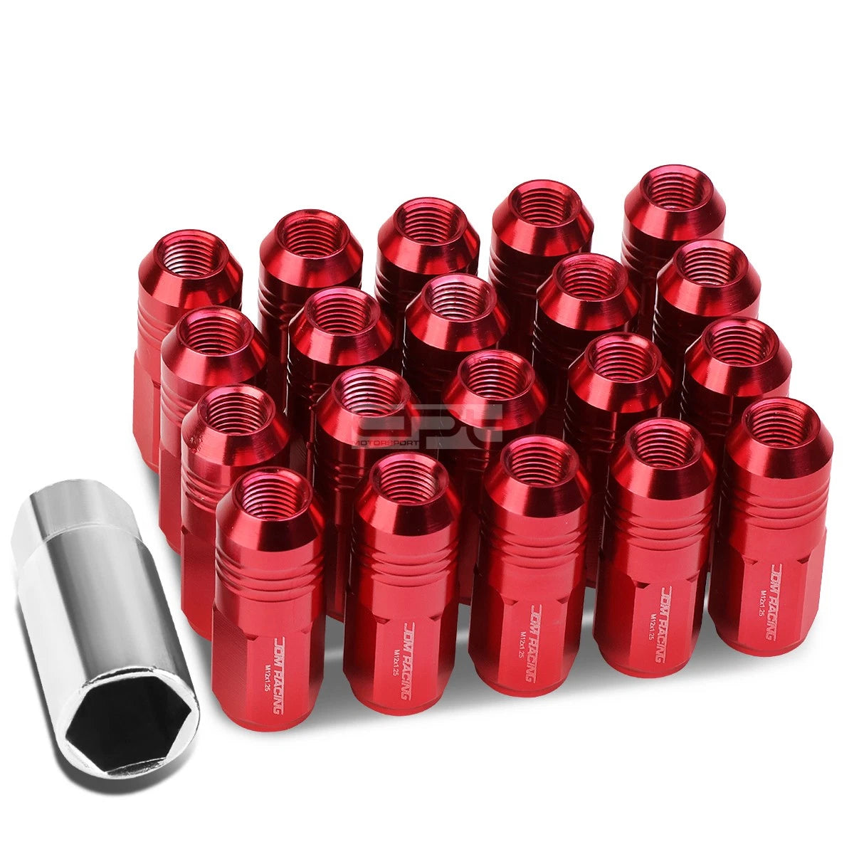 Closed End M12x1.25 50mm Tall 20mm Od Red Aluminum | Built Supply Co