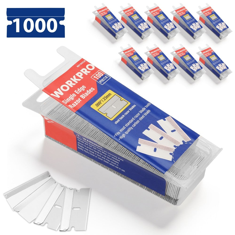 WORKPRO 1000PC Single Razor Edge Blades by WORKPRO