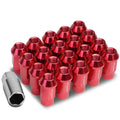 Open End M12x1.25 44mm Tall 25mm Od Red Aluminum Jdm Rim Wheel Lug
