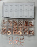 150pcs Copper Crush Washer Gasket 1mm Flat Ring Seal Assortment Kit M6-M22