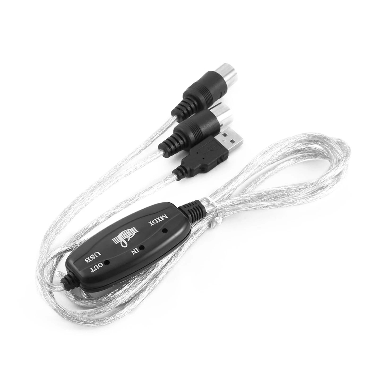 Keyboard To Pc Adapter Midi 5-pin To Usb Music Recording Converter