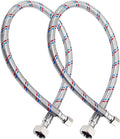 12" Faucet Hose Connector, 3/8" Comp X 1/2" Fip Braided Stainless