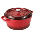 HAUSHOF 5.3-QT Enameled Cast Iron Dutch Oven with Lid Three-layers Non-Stick Pot