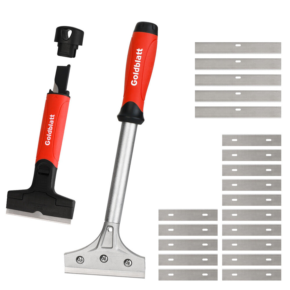 Goldblatt 2PC Razor Blade Scraper Heavy Duty 20PCS 4in Blades Floor