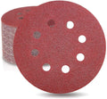 50x 5inch Sanding Discs 100 Grit Hook Loop 8-Hole Sandpaper Orbital