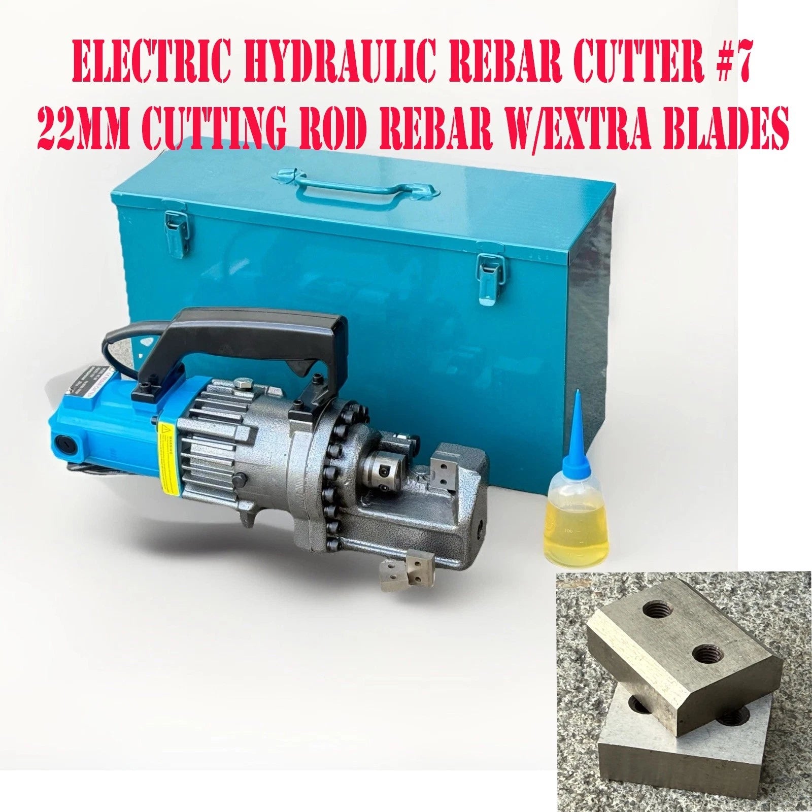 1200W Electric Hydraulic Rebar Cutter 22mm 7/8'' Max Cutting Rod