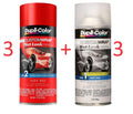 6 Cans Indy Red Dupli-color Custom Wrap Wet Look Step 1 Prep/step 2