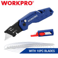 Workpro Folding Utility Knife Box Cutter Wire Stripper Gut Hook Nylon
