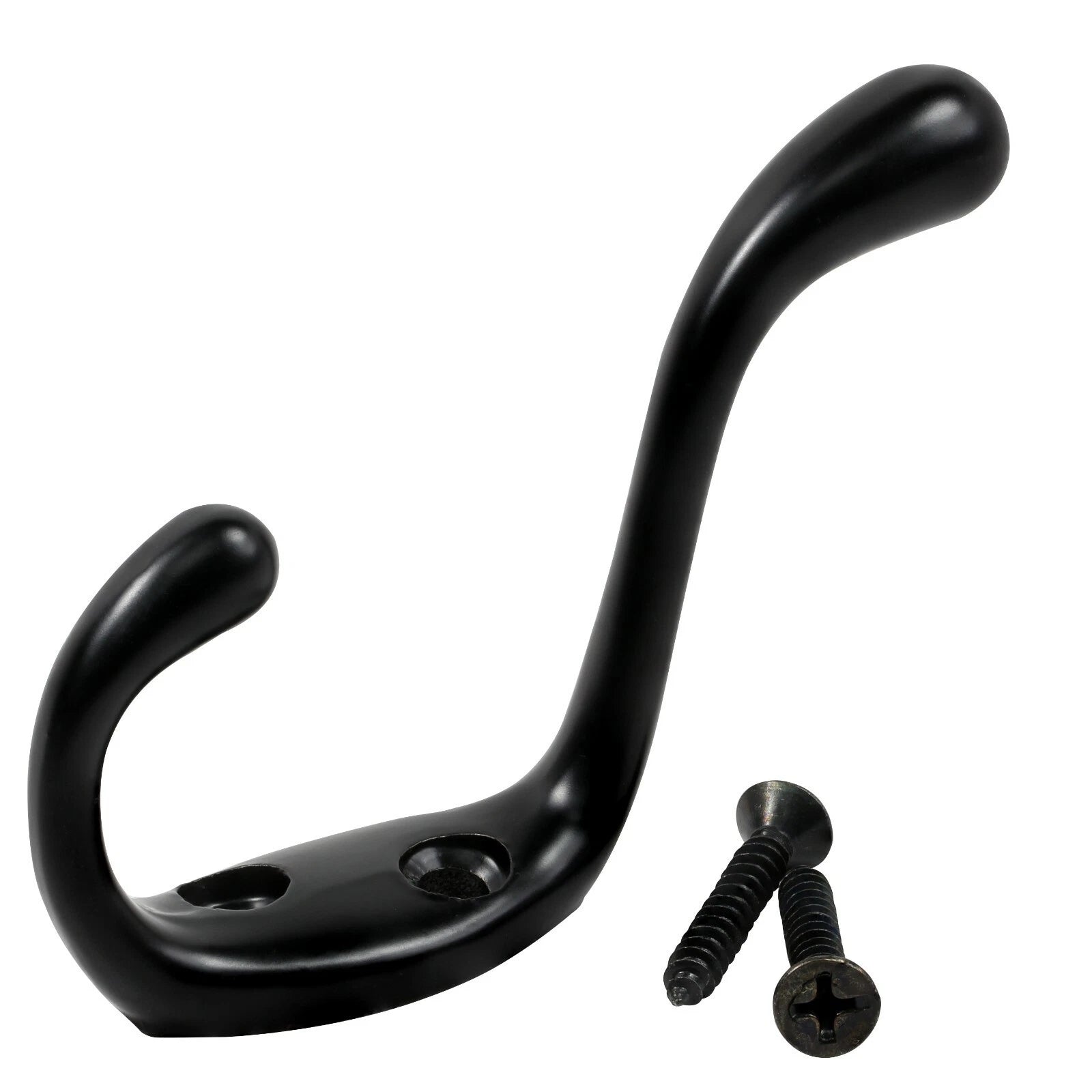 25 Pack Rok Heavy Duty Black Home Wall Closet Towel Coat Double Hook
