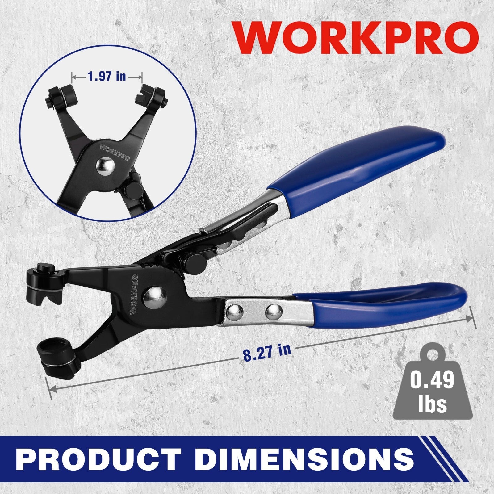 Hose Clamp Pliers with Swivel Flat Band