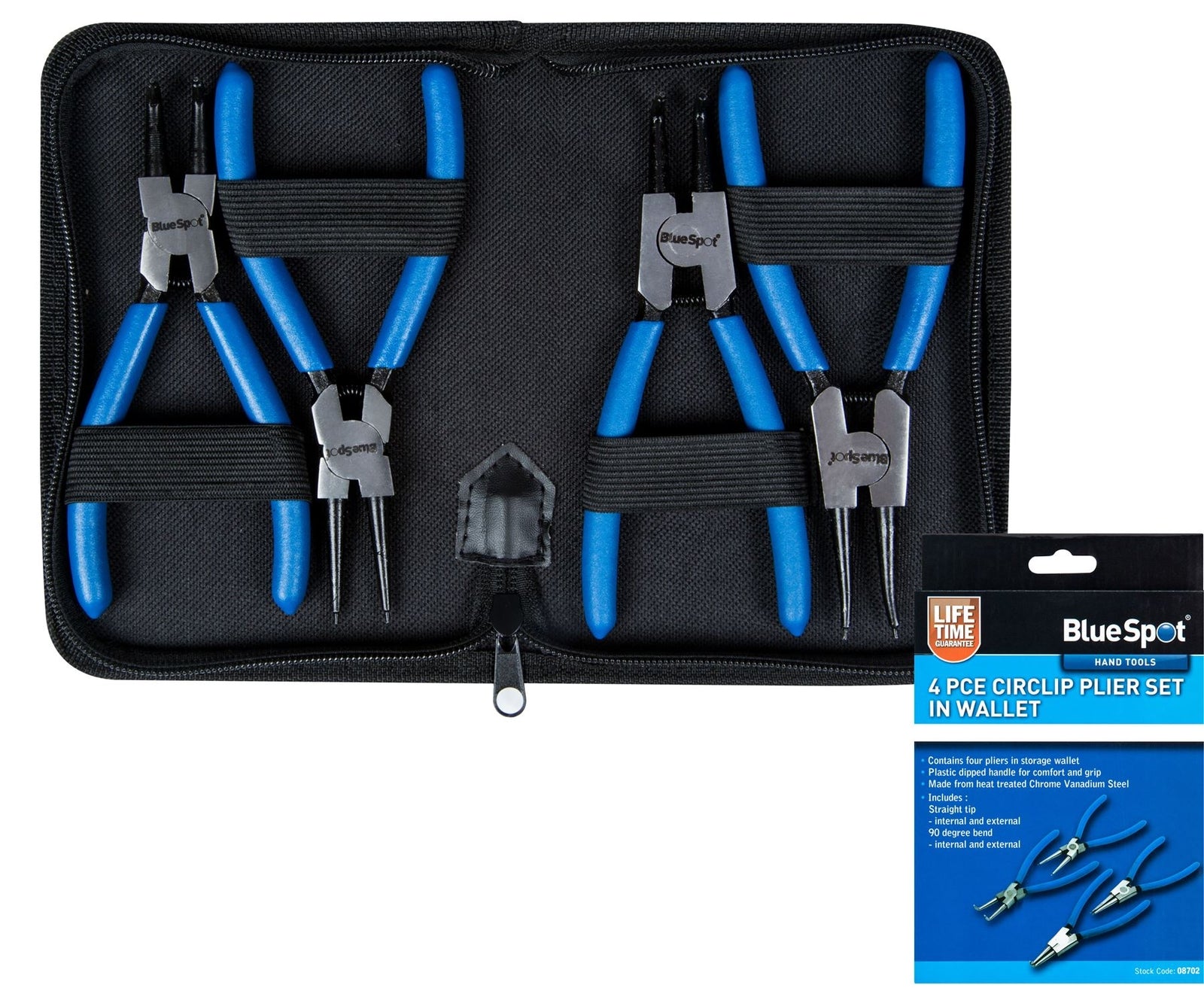 Bluespot 4pc Circlip Snap Ring Pliers Set by Bluespot
