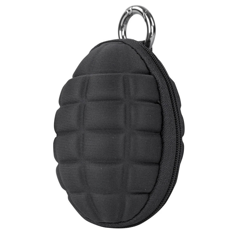 Key Chain Pouch Carrier Storage-blk Grenade Zippered Keychain Coin