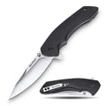 Duratech Folding Pocket Knife 3.25" Satin Blade Black Smooth Handle