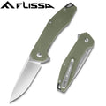 Flissa 4.5" Pocket Knife Folding Tactical Knife W/g10 Handle D2 Blade