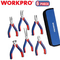 WORKPRO 6PC Mini Pliers Set Needle Nose Diagonal Long Nose Bent Nose