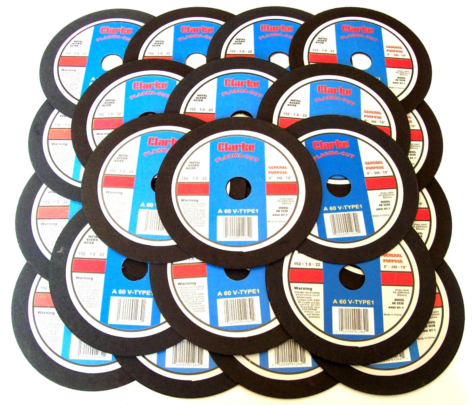 25 CLARKE 6" x .040 PLASMA CUT OFF WHEELS AB2528 FIT BOSCH GRINDER GRINDING INCH