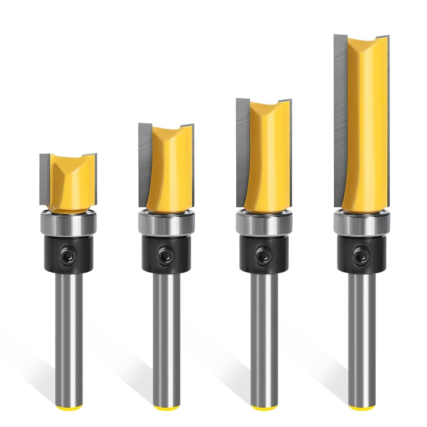 4PCS Pattern Flush Trim Router Bit Set, Premium Flush Trim Route Bit