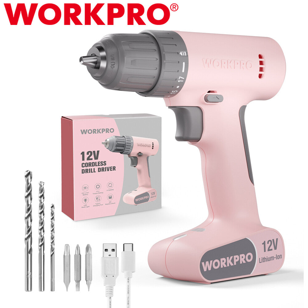 WORKPRO 12V Cordless Drill Driver Set by WORKPRO