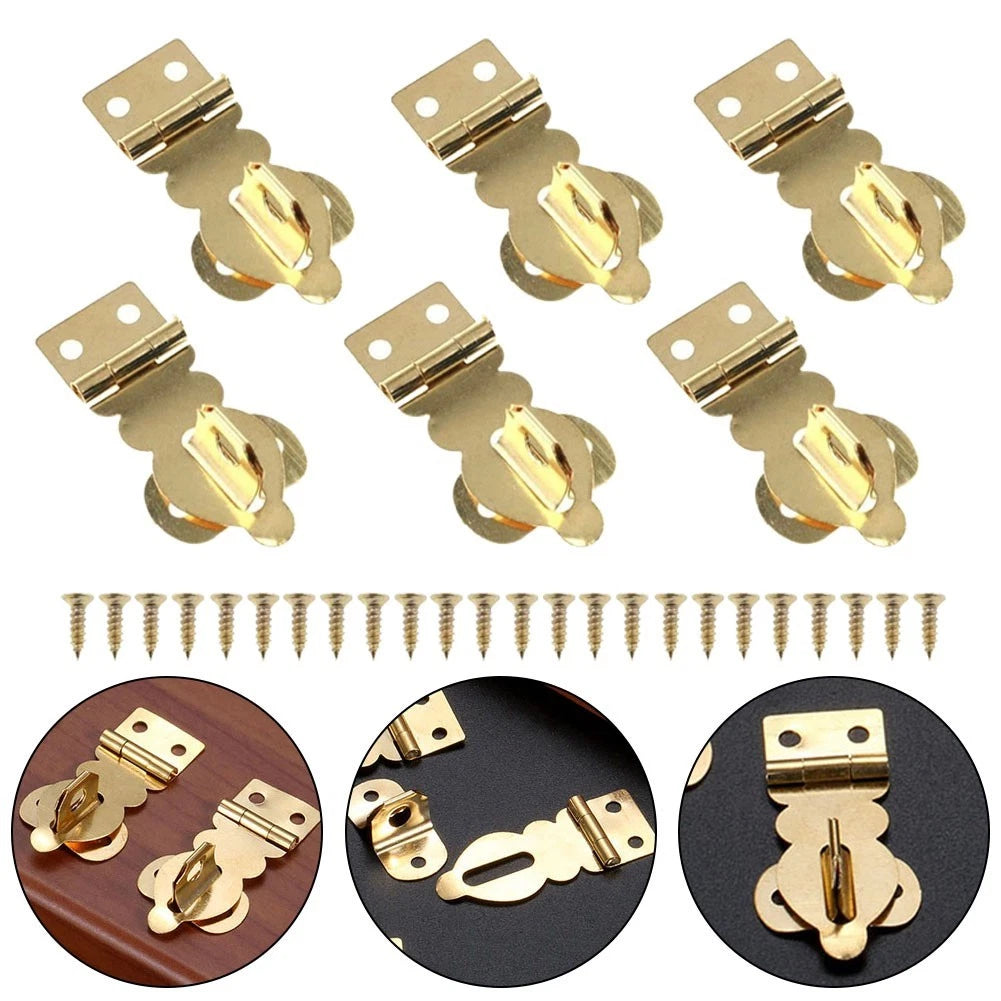 Brass Padlock Buckle With Screws For Wooden Box Security And