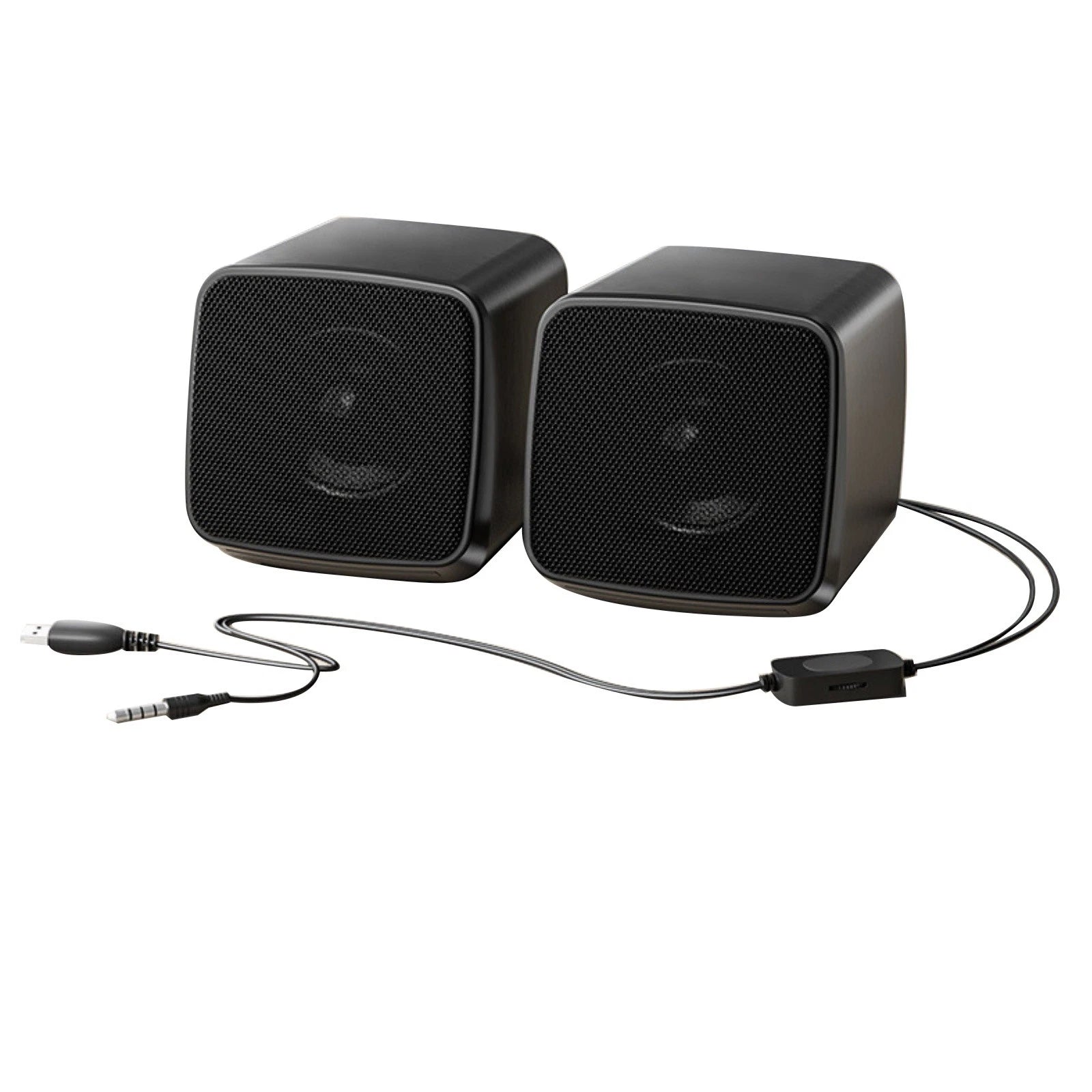 For Desktop Pc 1 Pair Small Computer Speakers Usb Powered With 3.5mm