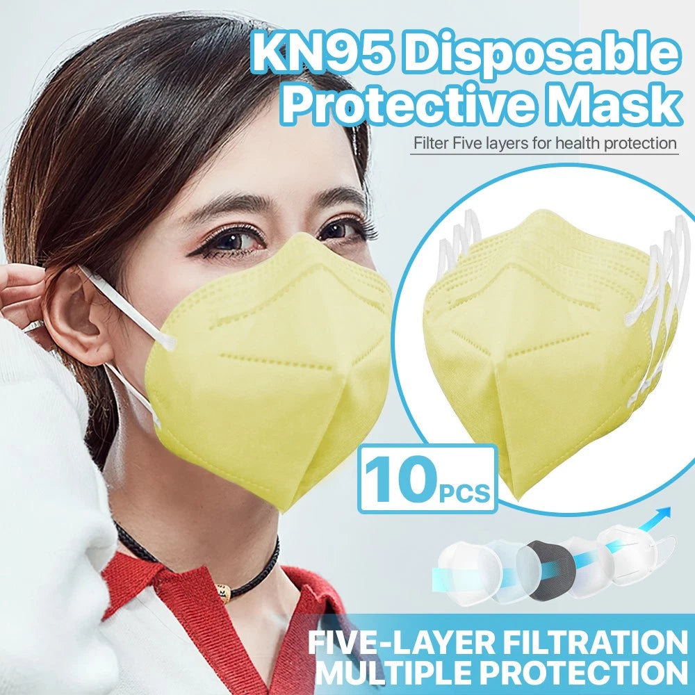 [Yellow] Kn95 Protective Face Mask 5-layer 95% | Built Supply Co